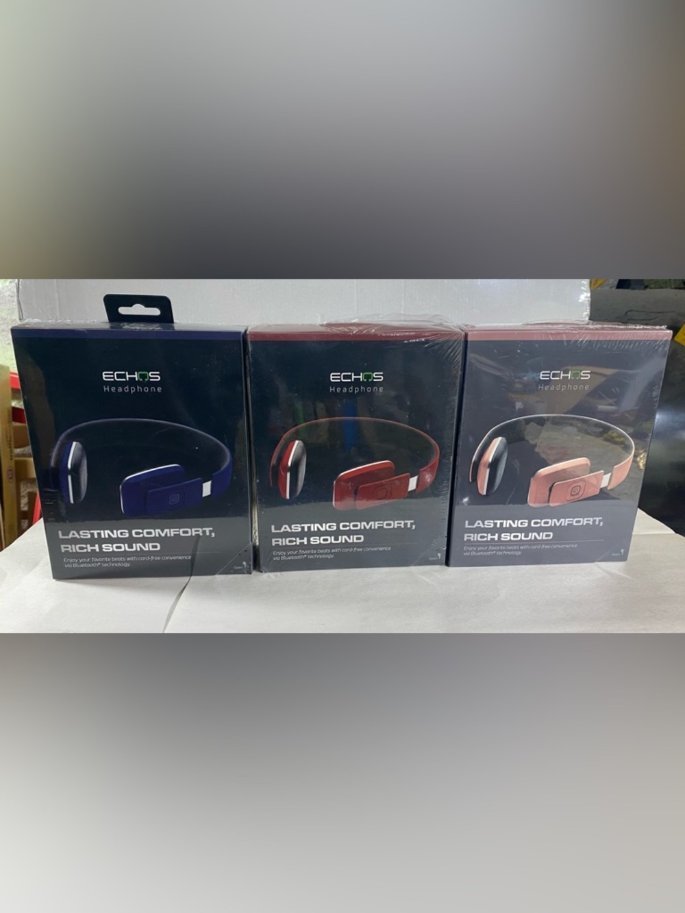 Echos Headphones lot of 3  (Blue, Red, Rose Gold)